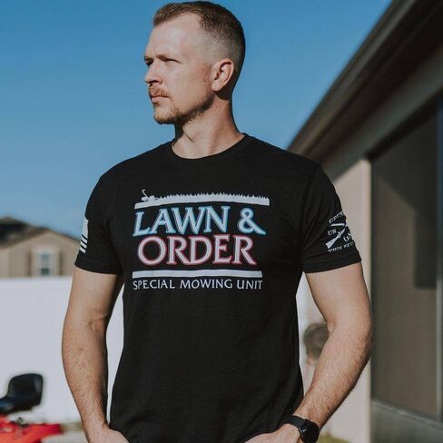 Grunt Style Lawn & Order Men's T-Shirt in Saudi Arabia