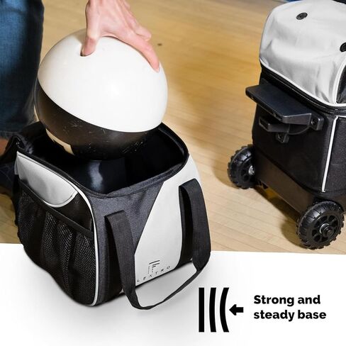 2 Ball Bowling Bag with Wheels PLUS Single Ball Bowling Bag; 2 Ball Double Roller Trolley with Compartments for Bowling Equipment and Shoes in Saudi Arabia