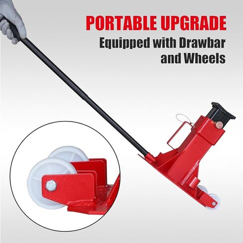 BIG RED Torin 12 Ton Heavy Duty Jack Stands: Pin Style Jack Stand with 2 Casters and Handle, Easily Portable Car Stand for Cars, SUVs, Truck and Pick Ups - Red in Kuwait
