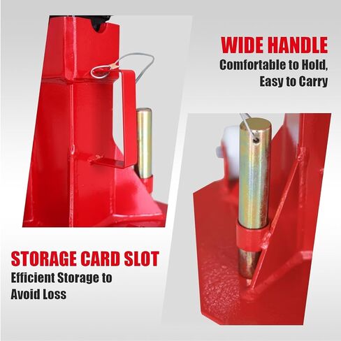BIG RED Torin 12 Ton Heavy Duty Jack Stands: Pin Style Jack Stand with 2 Casters and Handle, Easily Portable Car Stand for Cars, SUVs, Truck and Pick Ups - Red in Kuwait