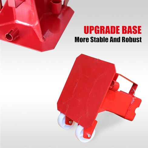BIG RED Torin 12 Ton Heavy Duty Jack Stands: Pin Style Jack Stand with 2 Casters and Handle, Easily Portable Car Stand for Cars, SUVs, Truck and Pick Ups - Red in Kuwait