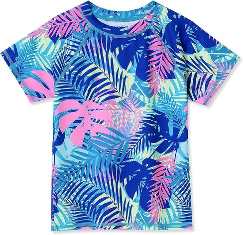 Lands' End Girls Slim Short Sleeve Crew Neck UPF 50 Swim Rash Guard in Saudi Arabia