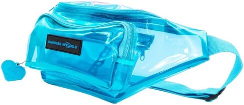 Kandies World Clear Fanny Pack – Stylish Transparent Waist Bag in Purple – Festival & Stadium Approved – Adjustable Strap & Secure Pockets (Black) in Saudi Arabia