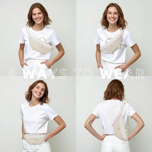 MAXTOP Large Fanny Packs for Women Men Crossbody Bag Travel Essentials with Adjustable Strap Hands-Free Waist Pack for Gym Running Hiking,Black in Kuwait