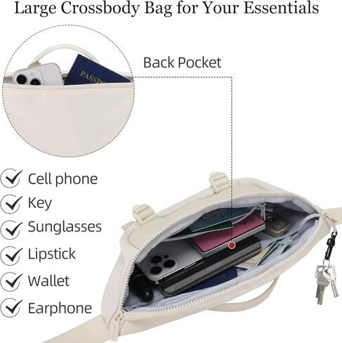 MAXTOP Large Fanny Packs for Women Men Crossbody Bag Travel Essentials with Adjustable Strap Hands-Free Waist Pack for Gym Running Hiking,Black in Kuwait