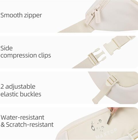 MAXTOP Large Fanny Packs for Women Men Crossbody Bag Travel Essentials with Adjustable Strap Hands-Free Waist Pack for Gym Running Hiking,Black in Kuwait