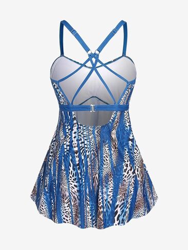 ROSE GAL Rosegal Women Plus Size Modest Tankini Swimsuit Two Piece Bathing Suits Leopard Print Swim Tops with Boy Shorts in Saudi Arabia