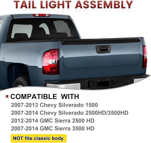 Tail Lights Assembly Compatible with 2014-2018 Chevy Silverado 1500 2500 HD GMC Sierra 3500 HD OE Style Right Passenger Side Rear Light Taillights in Saudi Arabia
