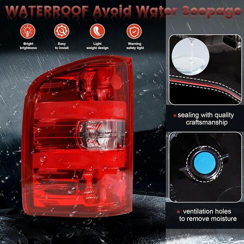 Tail Lights Assembly Compatible with 2014-2018 Chevy Silverado 1500 2500 HD GMC Sierra 3500 HD OE Style Right Passenger Side Rear Light Taillights in Saudi Arabia