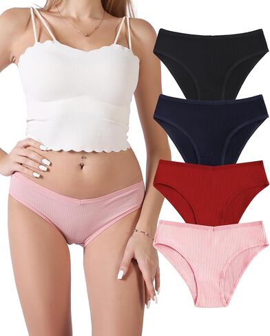 Women's Cotton Bikini Briefs Underwear Packs,Sexy Cheeky Breathable Panties for Ladies in Kuwait