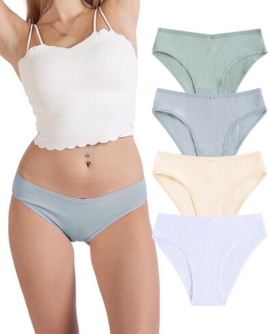 Women's Cotton Bikini Briefs Underwear Packs,Sexy Cheeky Breathable Panties for Ladies in Kuwait