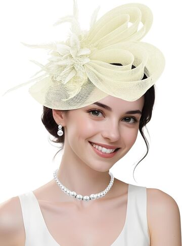 1920s Vintage Fascinators Hats for Women Bunny Veil Hat Lace Gloves Spring Cocktail Tea Party Wedding Halloween in Kuwait