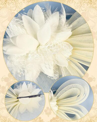 1920s Vintage Fascinators Hats for Women Bunny Veil Hat Lace Gloves Spring Cocktail Tea Party Wedding Halloween in Kuwait