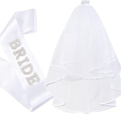 Bride Sash Veil, 2Pcs Bachelorette Party Decorations Accessories, Bride to Be Gift, Bachelorette Party Favors Bridal Shower in Saudi Arabia