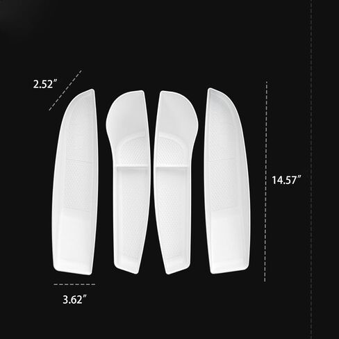 4PCS Door Side Organizer Tray Fit for Tesla Model 3 Highland 2024, 4PCS Full-Cover TPE Front and Rear Door Slot Storage Tray Pockets Protector Liner Accessories (White) in Saudi Arabia