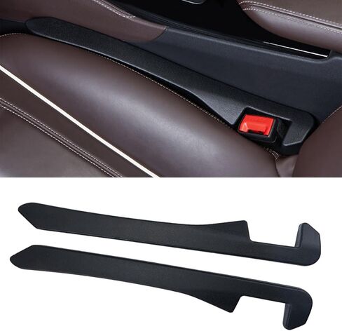 2PCS Car Seat Gap Filler, Soft Foam Leather Seat Side Gap Filler Plug, Fill The Gap Between Seat and Console, Stop Things from Dropping, Universal Interior Car Accessories (Black) in Saudi Arabia