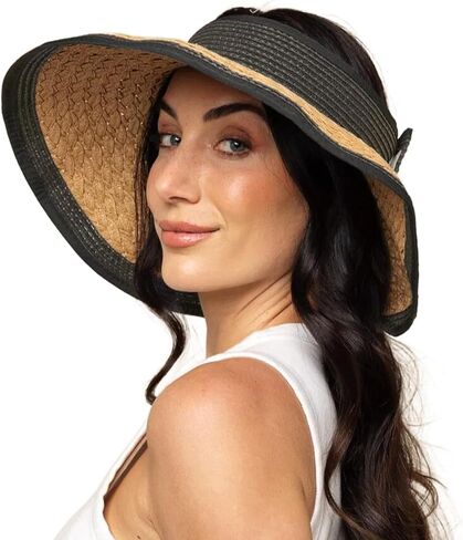 Roll -up Visor Sun Hat للنساء - قبعات شاطئية أنيقة وخفيفة الوزن للنساء ، وقبعات الشمس in Saudi Arabia