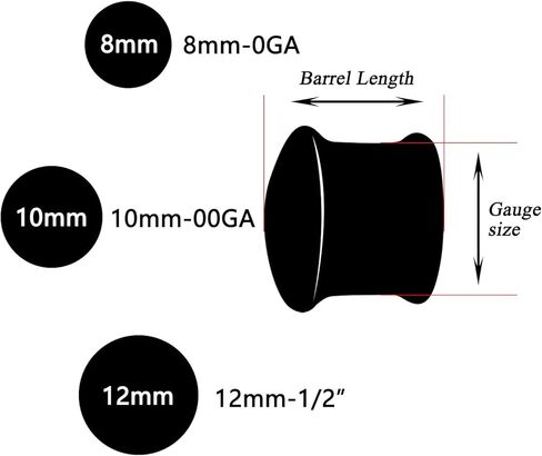Stuppendux 2Style 4PC Set Color Glass Double Flared Ear Plugs Tunnels Expander Stretching Kit Gauge Piercing Jewelry for Women Men 0g-5/8'' 8-16MM in Kuwait