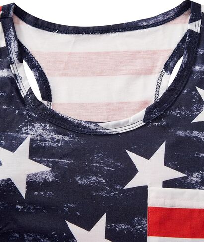 Women's American Flag Tank Tops 4th of July Sleeveless USA Flag Shirts Casual Racerback Stars and Stripes Patriotic T Shirts in Kuwait