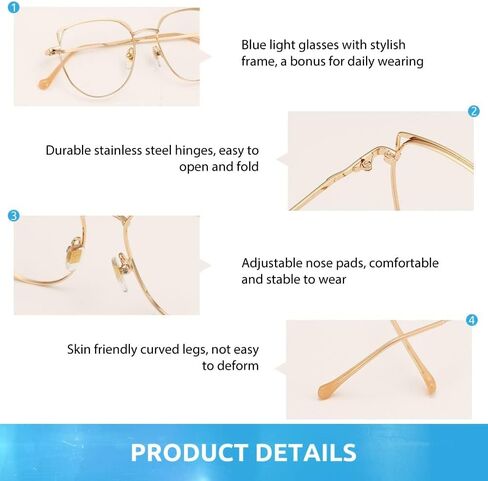 Firmoo Cat Eye Blue Light Blocking Glasses for Women, Metal Lightweight Blue Light Filter Computer Glasses in Saudi Arabia