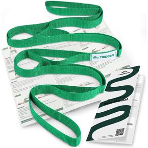 Trideer Stretching Strap Yoga Strap for Physical Therapy, 10 Loops Yoga Straps for Stretching, Non-Elastic Stretch Strap for Pilates, Exercise, Stretch Band for Women & Men with Exercise Book