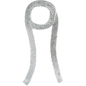 Sequin Scarf for Women Long Skinny Scarves, Sparkly Sequins Neck Tie for Women Accessories Party Banquet Daily Dress