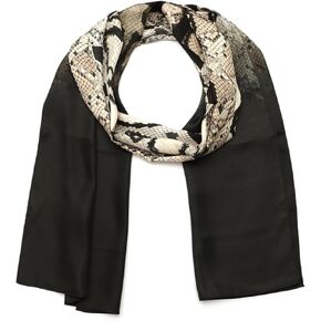 womens Flow Large Hair Scarf, Silk Accessory Snake Print Pattern, Lightweight Fabric