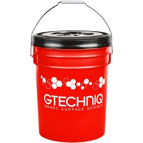 دلو Gtechniq مع غطاء ، 3 قطع تفصيل دلو غسيل السيارات مع فخ الأوساخ وغطاء محكم الإكمال المسمار لتنظيف السيارات ، 20 لتر