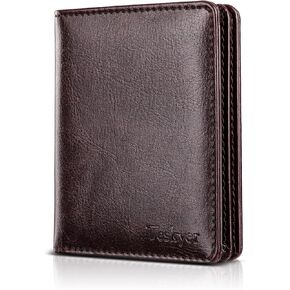 Teskyer Wallet for Men - RFID Blocking Bifold Stylish Leather Men's Wallet with Gift Box, P20-1H Black
