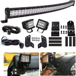 طقم الأسلاك الخفيف جبل - Weisen LED منحنى زوج السقف الخلفي 45 و 45W مكعبات مكعبات مكعب مع 2x الأسلاك متوافقة مع Polaris Ranger XP 1000/900/570 2013-2023