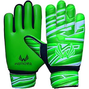 WEMORA Soccer Goalie Gloves for Kids Youth Junior Boys 4mm Anti Slip Latex Palm Grips Football Goalkeeper Gloves