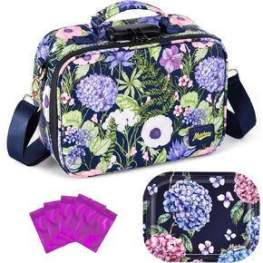 Storage Bag with Combination Lock Travel Medicine Bag Money Organizer and Mini Metal Tray Jewelry Food Candles Tray