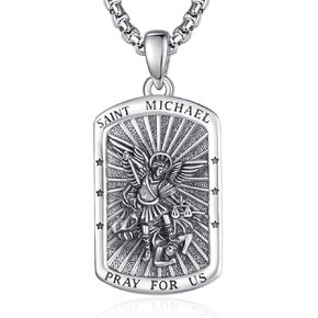925 Sterling Silver Patron Saint Medals for Men Women Amulet Pendant Necklace Protection Jewelry Gifts