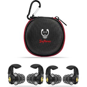 Motorcycle Ear Plugs, Wind Noise Reduction Moto Hearing Protection, Reusable Earplugs for Motorbike, Motorsports, Touring, Racing, Riding - 2 Sizes, 27dB Noise Reduction Earbuds