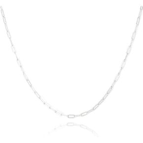 Silver Necklace for women 2mm 3mm 4mm 5mm Gold/Silver Paperclip Chain Solid 925 Sterling Silver Clasp Paperclip Chain for women 16/18/20/22/24/26/30 Inches