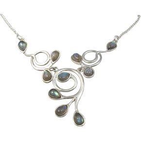 925 Solid Silver Blue Labradorite TCW 10.0 NETLACE 16.8 "المجوهرات النسائية