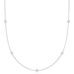 Ross-Simons 0.50 ct. t.w. Lab-Grown Diamond Station Necklace in Sterling Silver