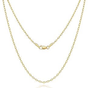14K Gold Necklace for Women 14K Golden Chain for Men Thin Gold Paperclip Chain Necklace Womens Necklaces Trendy Elegant and Effortlessly Stylish Dainty Golden Necklaces for Women Non Tarnish 16,18,20,22,24in