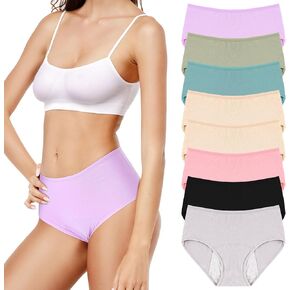 8 Pcs Leakproof Underwear for Women Leak Proof High Waisted Underwear Over 60 for Incontinence Panties for Women (M)