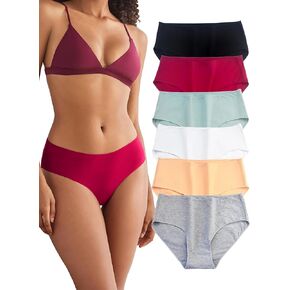 Dinglu Women Mid Rise Cotton Cotton Soft Bikini سراويل بيكيني كاملة