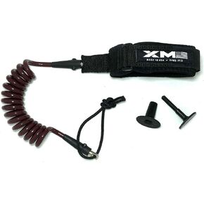 XM SURF MORE Bodyboard Leash - Premium Coiled EZ-FIT Elbow/Bicep Bodyboard Leash with Plug - Adjustable, Ultra-Comfy Neoprene Arm Support, Ultra-Strong Leash Cord for Maximum Safety - USA Made