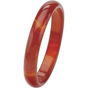 PalmBeach Genuine Red Agate Bangle Bracelet (13mm), 8.5 inches
