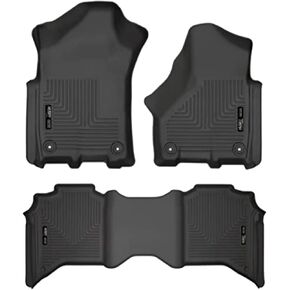 Husky Liners Weatherbeater Floor Mats | Fits 2019-2024 Ram 2500/3500 Crew Cab | Front & 2nd Row, 3-pc Black - 94111