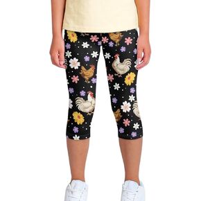 Girls Short Leggings Tummy Control Yoga Leggings