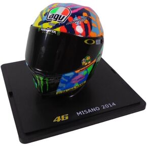 OPO 10 - Valentino Rossi Moto GP Misano 1/5 Scale Helmet 2014 موسم متوافق مع Yamaha YZR -M1 - CR011