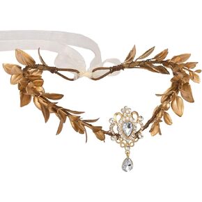 SWEETV Fairy Flower Crown Renaissance Elf Headpiece Women Leaf Woodland Circlet Floral Headband for Halloween Costume Cosplay