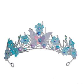 Tiaras Crown for Women, Bride Royal Queen Crown Pearl Rhinestone Princess Headband Quinceanera Hair Acessories Tiaras and Crown Jewelry for Porm Party (Purple Butterfly Pearl) in Saudi Arabia