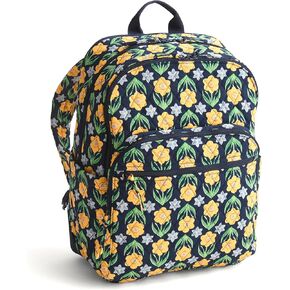 Vera Bradley Premium Cotton Large Bancroft Backpack ، Daffodils