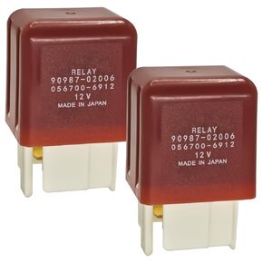 Relay 90987-02006 056700-6912 (Pack of 2), 12VDC 4Pins Automotive Relay - Plug-in Installation Compatible for Toyota Lexus Corolla RAV4 Camry Highlander