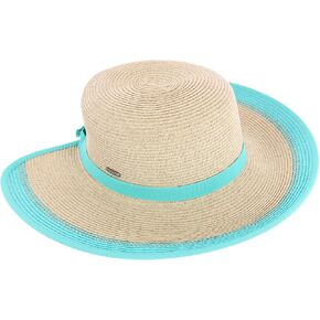 Karen Keith Women's Toyo Braid Sun Hat with Ponytail Opening in Back